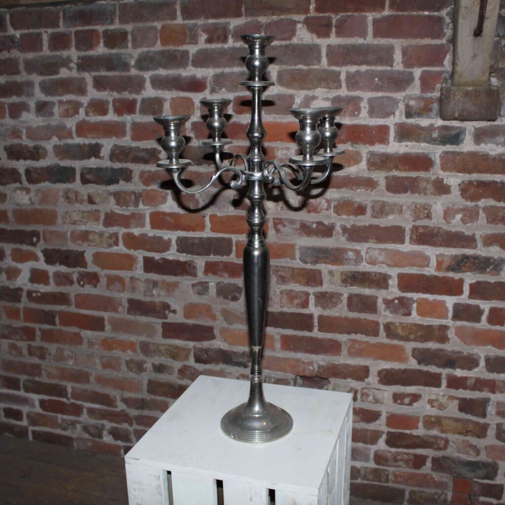 5 Arm Candelabras  60cm - Silver (No Candles Supplied)